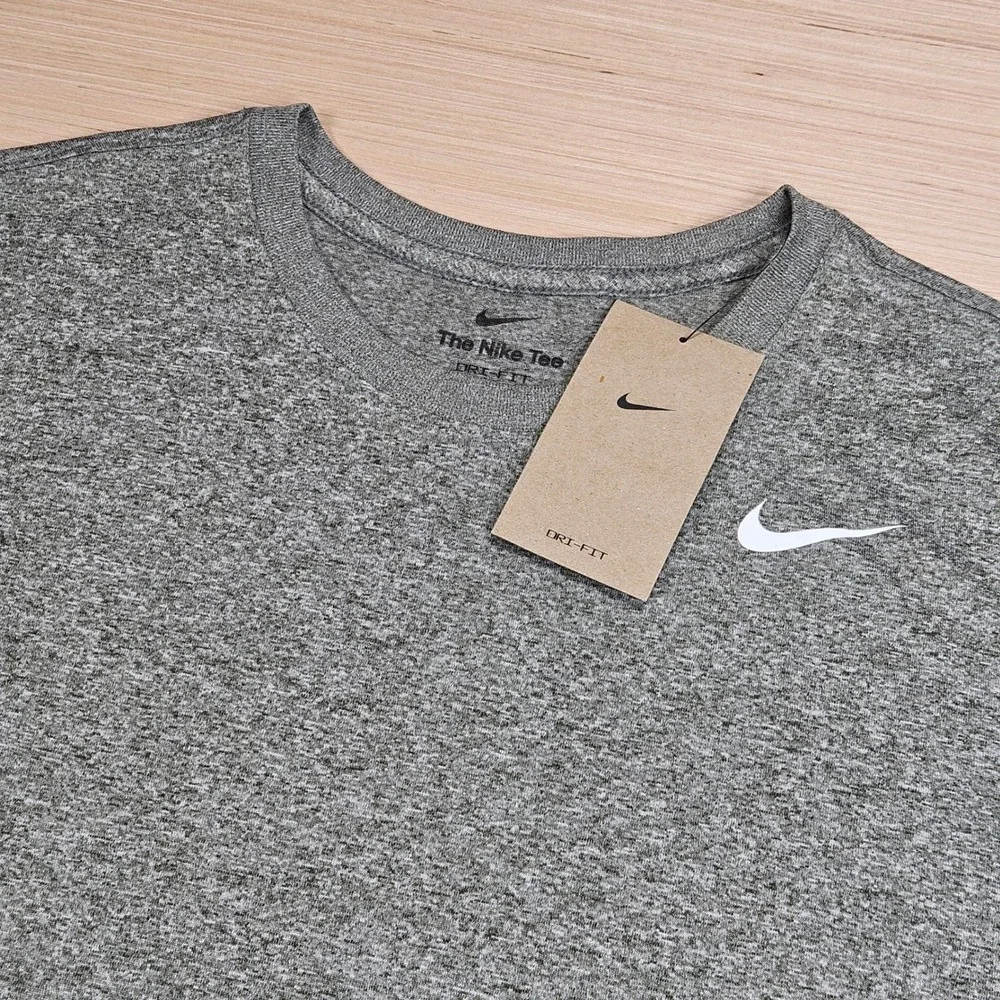 Nike Training T-Shirt Womens XL Gray Dri-FIT Swoosh Activewear DX0687-325 NEW